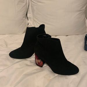 Express Black Sequin Heel Booty
